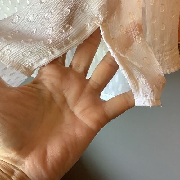 Pendleton Sheer White Summer Blouse - Picture 6 of 7